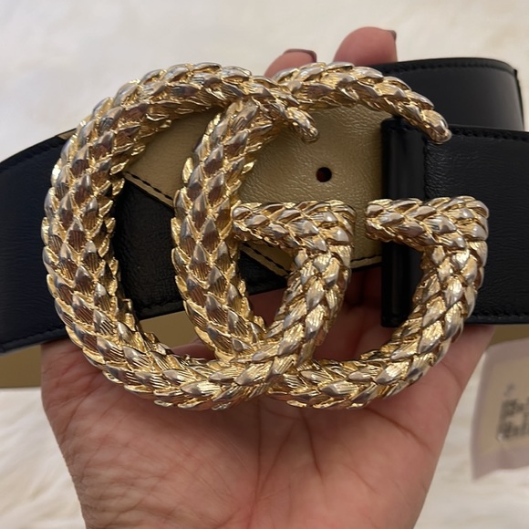 GUCCI Calfskin Striped Belt - Picture 7 of 7